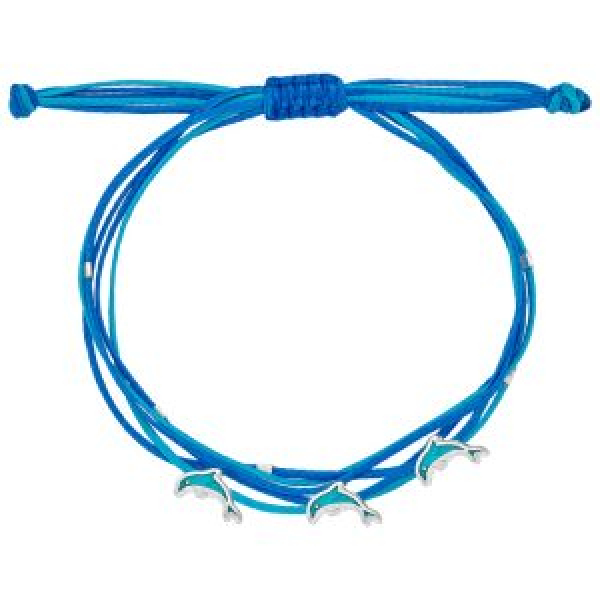 Bezauberndes Armband mit drei silber/türkisfarbenen Delfinen