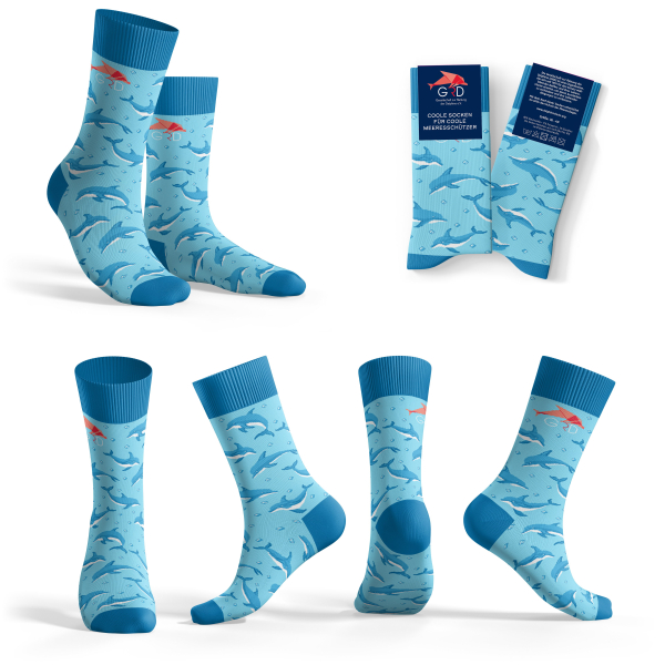 Preview: Motivsocken Delfine