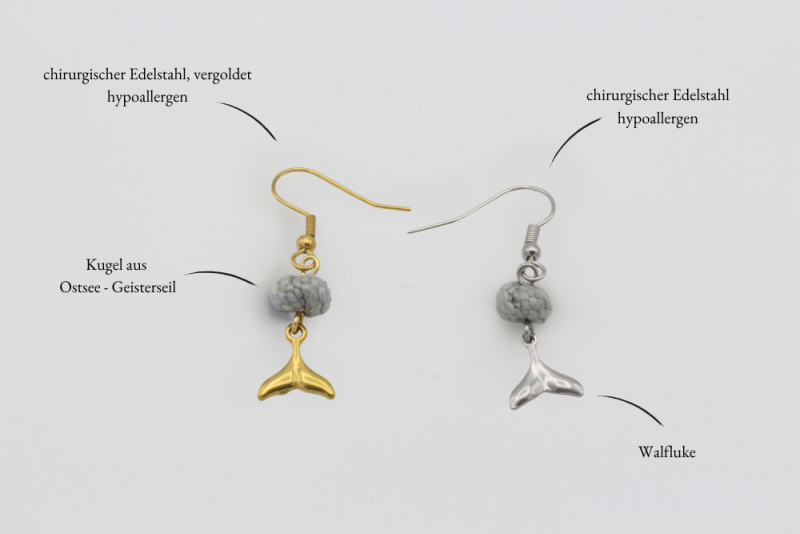 Geisternetz Ohrringe "Flukenbuddy" Goldfarben