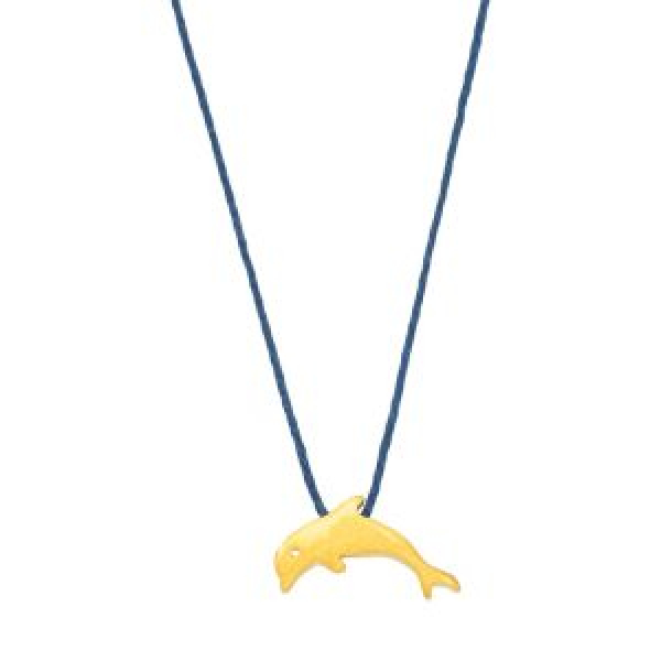 Halskette mit goldenem Delfinanhänger