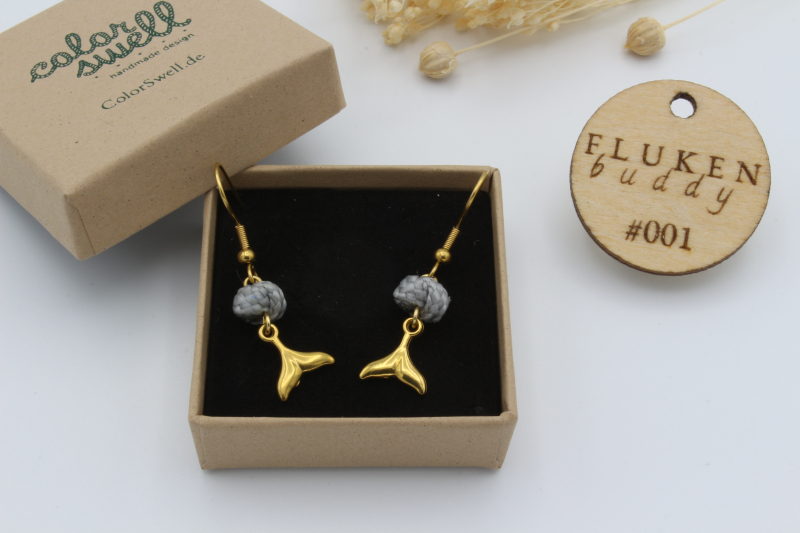 Geisternetz Ohrringe "Flukenbuddy" Goldfarben