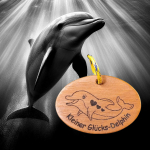 Schlüsselanhänger Glücks-Delphin mit Herzchen